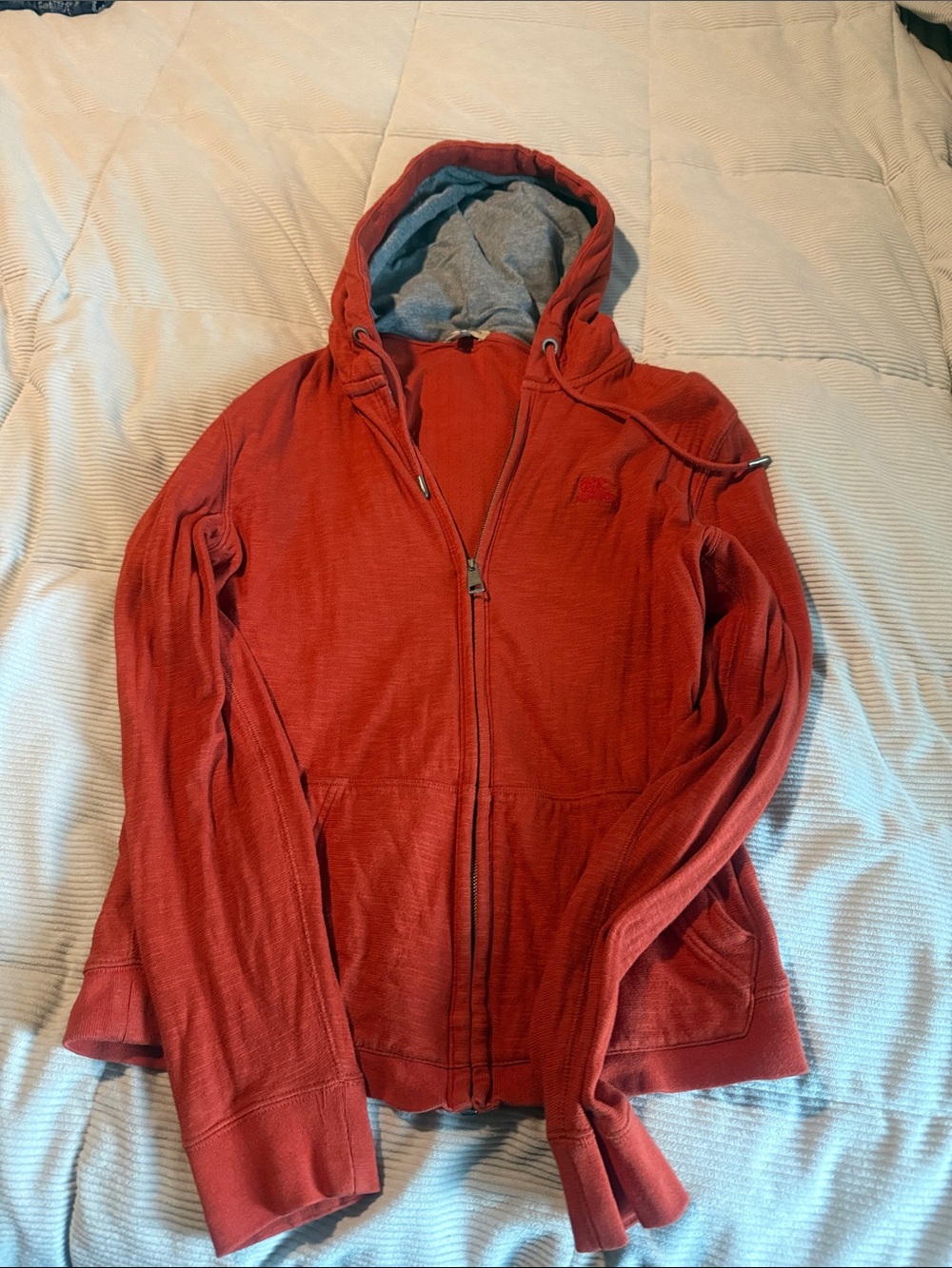Burberry Brit Red Sweatshirt with Gray Hood Lining